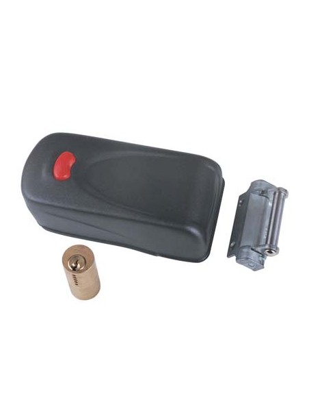 SERRATURA METALLO APPLICARE ELETTRIKA 1A731 CISA ZINCATA C.TONDO FISSO +PULSANTE E.MM 50/80 DX/SX