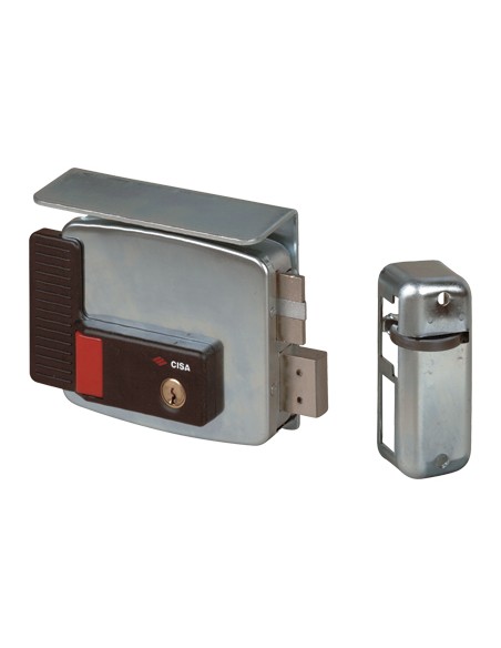 SERRATURA METALLO APPLICARE ELETTRICA 11771 CISA ZINC C.TONDO FISSO M2+SCR+PULS+TETT E.MM 50 SX
