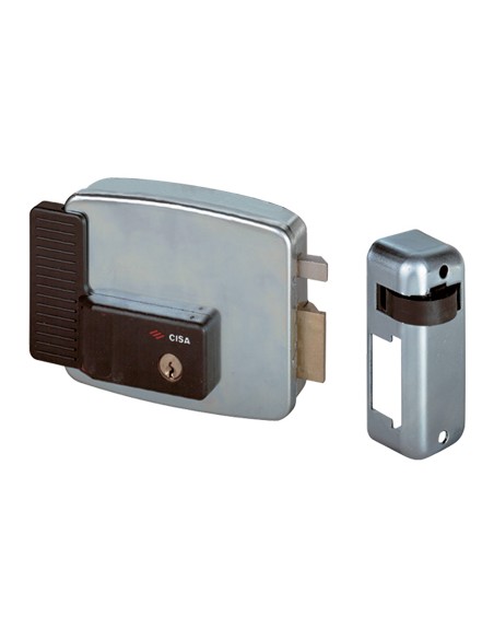SERRATURA METALLO APPLICARE ELETTR 11921 INT CISA ZINCATA C.TONDO FISSO+SCR E.MM 70 DX
