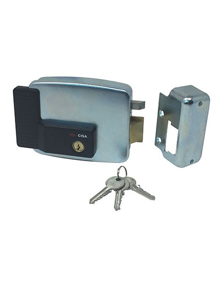 SERRATURA METALLO APPLICARE ELETTR 11921 EST CISA ZINCATA C.TONDO FISSO+SCR E.MM 60 DX