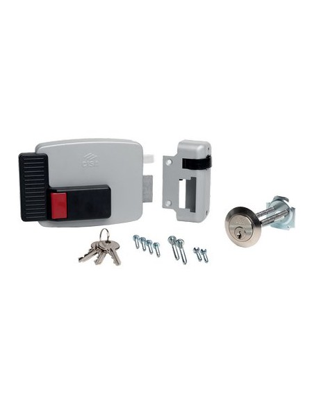 SERRATURA LEGNO APPLICARE ELETTRICA 11610N CISA VERN C.STACCATO+SCR+PULSANTE E.MM 50/80 SX
