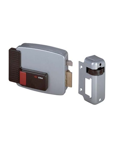 SERRATURA LEGNO APPLICARE ELETTRICA 11610 CISA VERN C.STACCATO+SCR+PULSANTE E.MM 80 DX