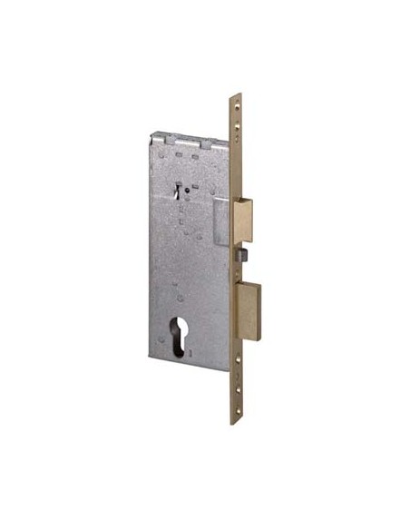 SERRATURA LEGNO INFILARE ELETTRICA 12011 CISA B.Q OTT. SATINATO F.MM 22 F.SAGOM M2+SCR E.MM 70