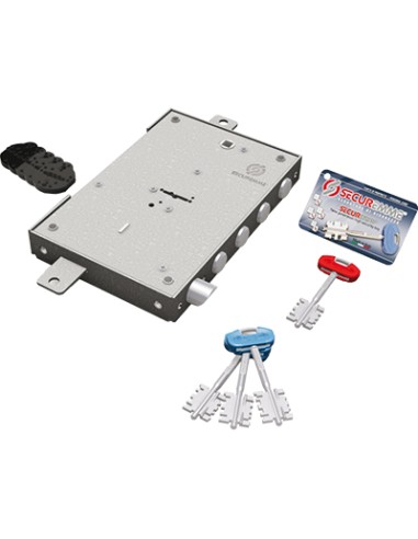 SERRATURA METALLO APPLICARE 2401 SECUREMME DM M4 TRIPL+SCR IP.MM 28 E.MM 63 DX/SX