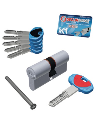 CILINDRO SAGOMATO EVO K1 3100-C SECUREMME OTT.NICH.SATIN CHIAVI 5 MM 75 35+40