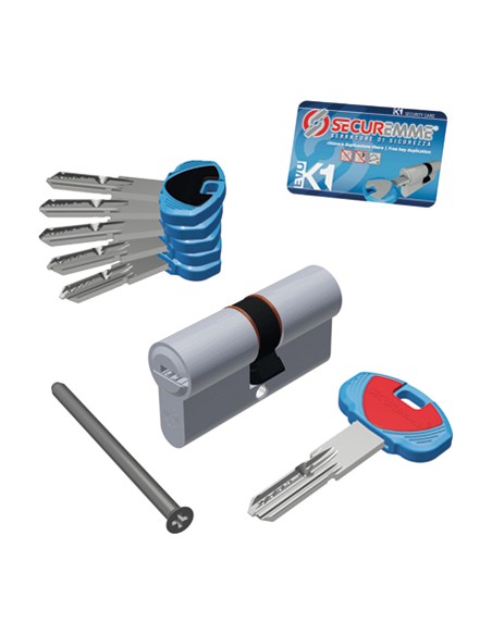 CILINDRO SAGOMATO EVO K1 3100-C SECUREMME OTT.NICH.SATIN CHIAVI 5 MM 90 40+50