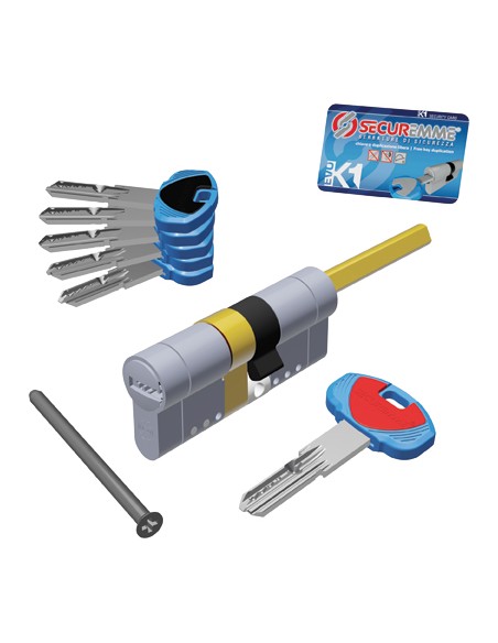 CILINDRO SAGOMATO EVO K1 3100-Q POMOLO SECUREMME OTT.NICH.SATIN CHIAVI 5 MM 75 30+45