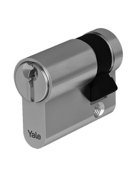 MEZZO CILINDRO SAGOMATO Y500 YALE OTTONE NICHELATO CHIAVI 3 CAMMA DIN MM 50 40+10
