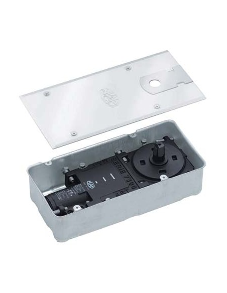 CHIUDIPORTA A TERRA DC477 ASSA ABLOY MM 277X70X110 PIASTRA INOX FORZA 1/3