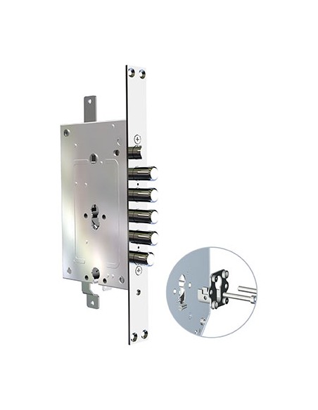 SERRATURA METALLO INFILARE 2951 PE-PE CR DOPPIO F.SAGOM M2 TRIPL+SCR IP.MM 28 E.MM 68 DX/SX