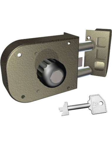 SERRATURA LEGNO APPLICARE 1650 CR C.POMPA M2+SCR+POMOLO E.MM 60 SX
