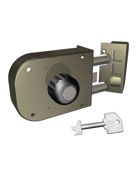 SERRATURA LEGNO APPLICARE 1650 CR C.POMPA M2+SCR+POMOLO E.MM 60 SX