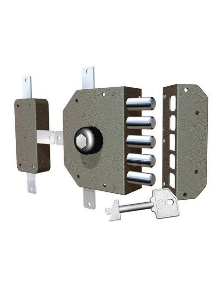 SERRATURA LEGNO APPLICARE 3300P CR C.POMPA M4+POMOLO  TRIPL E.MM 60 DX