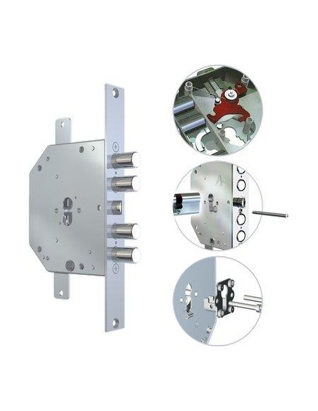 SERRATURA METALLO INFILARE 2151 PEN BLOC/FL CR F.SAGOM M2 TRIPL+SCR IP.MM 28 E.MM 60 SX