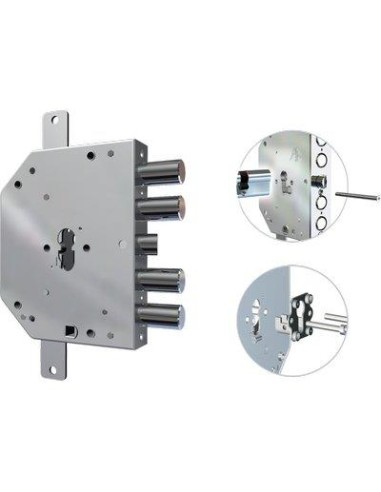 SERRATURA METALLO APPLICARE 2155 PEN/FL CR F.SAGOM M2 TRIPL+SCR IP.MM 28 E.MM 60 DX