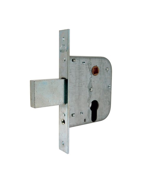 SERRATURA CANCELLO INFILARE 070500 WELKA B.Q ZINC F.MM 22 F.SAGOM M1,5+SCR+Q8 E.MM 50