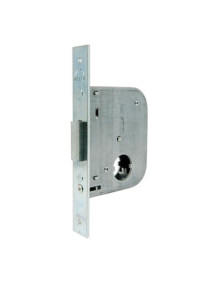 SERRATURA CANCELLO INFILARE 071450 WELKA B.Q ZINC F.MM 22 F.TONDO M2 E.MM 45 C.MM 28