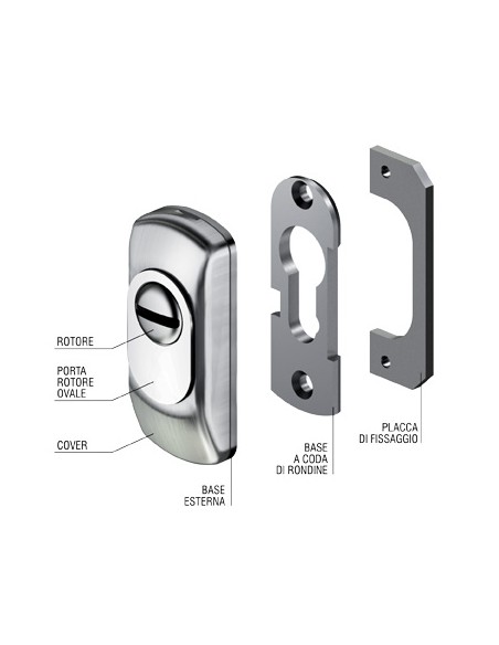 DEFENDER SG15 DISEC FORO SAGOM. MM 70X30 INOX SATINATO H.MM 7/12