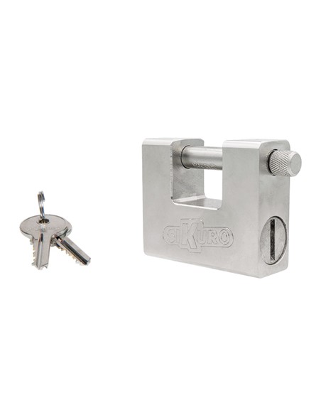 LUCCHETTO ANTISCASSO SSU-84UK ILSA ACCIAIO CARBONITRURATO CROMATO CHIAVI 3 MM 84 KA2