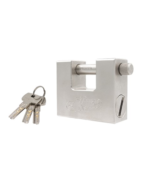 LUCCHETTO ANTISCASSO SSU-84 ILSA ACCIAIO CARBONITRURATO CROMATO CHIAVI 3 MM 84 KA2