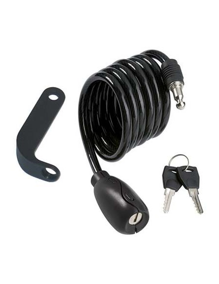 ANTIFURTO FUNE A SPIRALE BICI-MOTO 2010 ILSA ACCIAIO MM 6 CM 100 + SUPPORTO