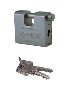 LUCCHETTO ANTISCASSO 2855L CISA ACCIAIO CARBONITRURATO CHIAVI 2 MM 66