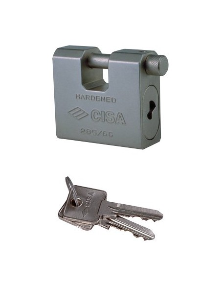 LUCCHETTO ANTISCASSO 2855L CISA ACCIAIO CARBONITRURATO CHIAVI 2 MM 66