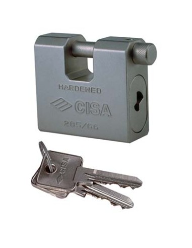 LUCCHETTO ANTISCASSO 2855L CISA ACCIAIO CARBONITRURATO CHIAVI 2 MM 84