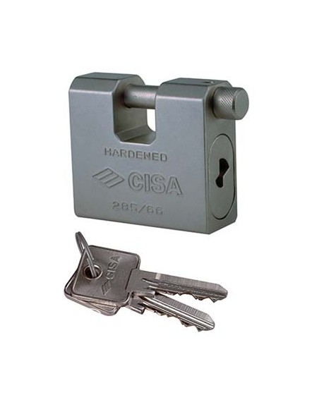 LUCCHETTO ANTISCASSO 2855L CISA ACCIAIO CARBONITRURATO CHIAVI 2 MM 84