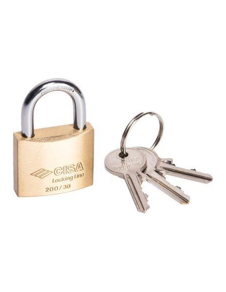 LUCCHETTO LOCKING-LINE POP 20010 CISA OTTONE ARCO CROMATO CHIAVI 3 MM 70