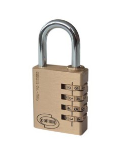 LUCCHETTO A COMBINAZIONE YALE/CORBIN OTTONE ARCO CROMATO MM 20