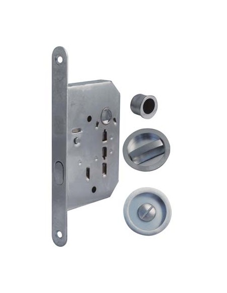 SERRATURA PORTA SCORREVOLE BON BONAITI NICCHIE TONDE E.MM 50 B.TONDO CROMO SATINATO