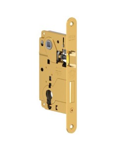 SERRATURA LEGNO INFILARE CENTRO AGB B.T OTTONATO F.MM 22 F.SAGOM M2+SCR+Q8 E.MM 50