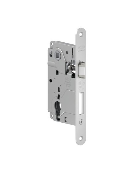 SERRATURA LEGNO INFILARE CENTRO AGB B.T CROMO OPACO MM 22 F.SAGOM M2+SCR+Q8 E.MM 50
