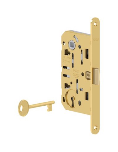 SERRATURA PATENT B.TONDO OTTONATO MEDIANA AGB I.MM 90 F.MM 18 E.MM 50