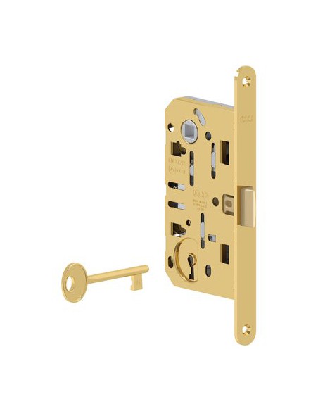 SERRATURA PATENT B.TONDO OTTONATO MEDIANA AGB I.MM 90 F.MM 18 E.MM 50