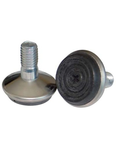 PIEDINO REGOLABILE X MOBILI OTTONATO/GOMMA BASE D.MM 32 H.MM 31 MM  8X12