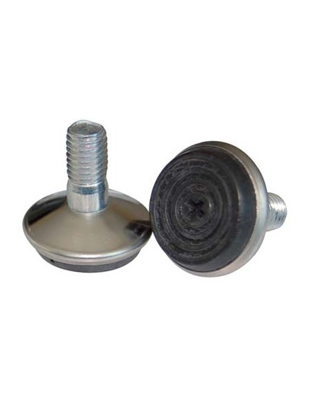 PIEDINO REGOLABILE X MOBILI OTTONATO/GOMMA BASE D.MM 32 H.MM 31 MM  8X12