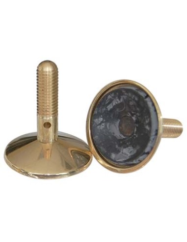 PIEDINO REGOLABILE RIALZATO X MOBILI OTTONE LUCIDO/GOMMA D.MM 60 H.MM 60 MM 12X28