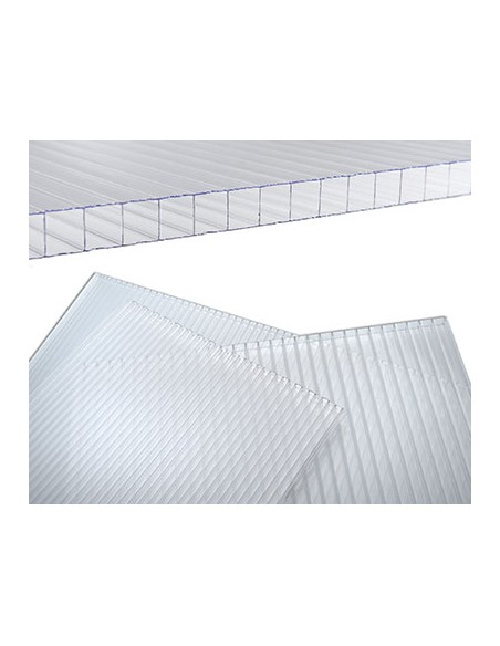 LASTRA ALVEOLARE POLICARBONATO TRASPARENTE CM 98X200 S.MM 10