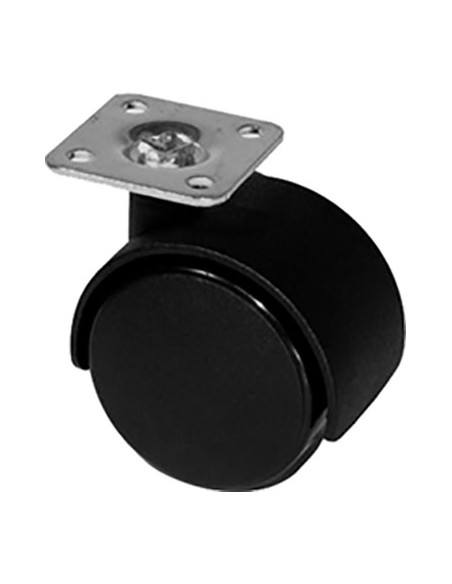 RUOTA X MOBILI DOPPIA NYLON NERO D.MM 50 KG 45 P.MM 38X38