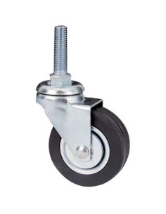 RUOTA A FORCELLA GIREVOLE PERNO FILETTATO 160B AVO A/ZINCR/GOMMA NERA D.MM 50X18 F.MA 8X30