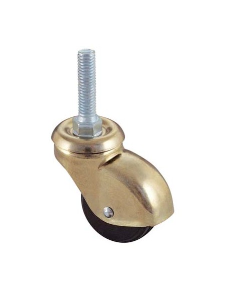 RUOTA SFERICA GIREVOLE PERNO FILETTATO 210B AVO A/OTTONATO/GOMMA D.MM 35X18 F.MA 8X30