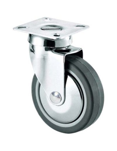 RUOTA A FORCELLA GIREVOLE 220C AVO A/ZINCR/GOMMA GRIGIA D.MM 60X24 P.MM 60X60