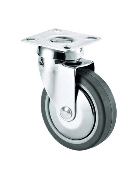 RUOTA A FORCELLA GIREVOLE 220C AVO A/ZINCR/GOMMA GRIGIA D.MM 60X24 P.MM 60X60