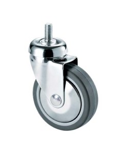 RUOTA A FORCELLA GIREVOLE PERNO FILETT 220B AVO A/ZINCR/GOMMA GRIGIA D.MM 50X18 F.MA 8X30