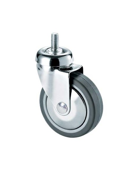 RUOTA A FORCELLA GIREVOLE PERNO FILETT 220B AVO A/ZINCR/GOMMA GRIGIA D.MM 50X18 F.MA 8X30