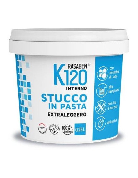 STUCCO PASTA EXTRALEGGERO K120 K2 RASABEN KG 0,250 INTERNO
