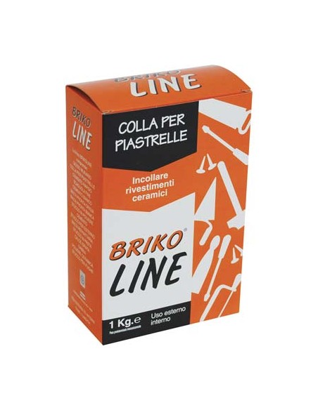 COLLANTE MAIOLICHE POLVERE BRIKO LINE BIANCO KG 1