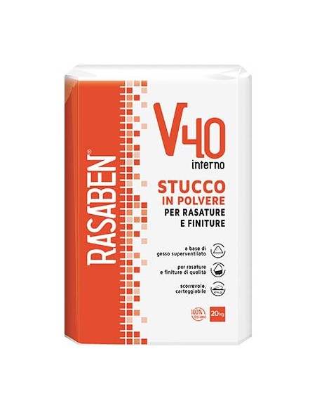 STUCCO POLVERE INTERNO V40 K2 RASABEN KG 20